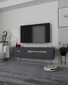 Comoda TV, Olivia, Retrolp1, 120x48 cm, PAL, Antracit / Argintiu