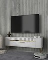 Comoda TV, Olivia, Retrolp1, 120x48 cm, PAL, Alb/Auriu