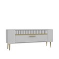 Comoda TV, Olivia, Retrolp1, 120x48 cm, PAL, Alb/Auriu