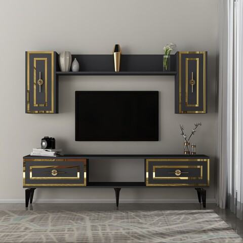 Comoda TV, Olivia, Viola, 150x44 cm, PAL, Antracit