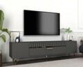 Comoda TV, Olivia, Dekolp1, 150x48x29 cm, PAL, Antracit / Aur