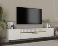 Comoda TV, Olivia, Dekolp1, 150x48x29 cm, PAL, Alb/Auriu
