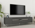 Comoda TV, Olivia, Dekolp1, 150x48x29 cm, PAL, Antracit / Argintiu