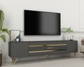 Comoda TV, Olivia, Dekolp2, 150x48 cm, PAL, Antracit / Aur