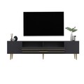 Comoda TV, Olivia, Dekolp2, 150x48 cm, PAL, Antracit / Aur