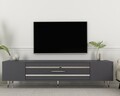 Comoda TV, Olivia, Dekolp2, 150x48 cm, PAL, Antracit / Argintiu