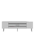 Comoda TV, Olivia, Dekolp2, 150x48 cm, PAL, Alb / Argintiu