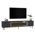 Comoda TV, Olivia, Dekolp3, 150x48 cm, PAL, Antracit / Aur
