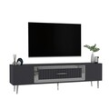 Comoda TV, Olivia, Dekolp3, 150x48 cm, PAL, Antracit / Argintiu