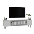 Comoda TV, Olivia, Dekolp3, 150x48 cm, PAL, Alb / Argintiu