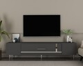 Comoda TV, Olivia, Dekop1, 150x48 cm, PAL, Antracit / Argintiu