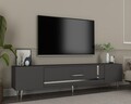 Comoda TV, Olivia, Dekop1, 150x48 cm, PAL, Antracit / Argintiu