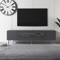 Comoda TV, Olivia, Dekop3, 150x48 cm, PAL, Antracit / Argintiu