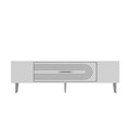 Comoda TV, Olivia, Dekol3, 150x48 cm, PAL, Alb / Argintiu