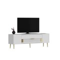 Comoda TV, Olivia, Dekolp4, 150x48 cm, PAL, Alb/Auriu