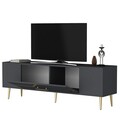 Comoda TV, Olivia, Dekolp5, 150x48 cm, PAL, Antracit / Aur