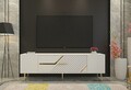 Comoda TV, Olivia, Dekolp5, 150x48 cm, PAL, Alb/Auriu