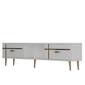 Comoda TV, Olivia, Line, 150x40 cm, PAL , Alb/Auriu
