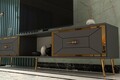 Comoda TV, Olivia, Arno, 150x40 cm, PAL , Antracit / Aur