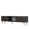 Comoda TV, Olivia, Arno, 150x40 cm, PAL , Antracit / Aur