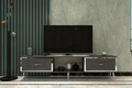 Comoda TV, Olivia, Arno, 150x40 cm, PAL , Antracit / Argintiu