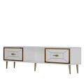 Comoda TV, Olivia, Arno, 150x40 cm, PAL , Alb/Auriu