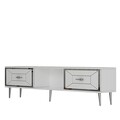 Comoda TV, Olivia, Arno, 150x40 cm, PAL , Alb / Argintiu