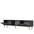 Comoda TV, Olivia, Nida, 150x40 cm, PAL , Antracit / Aur