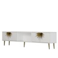 Comoda TV, Olivia, Nida, 150x40 cm, PAL , Alb/Auriu