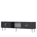 Comoda TV, Olivia, Robber, 150x40 cm, PAL , Antracit / Argintiu