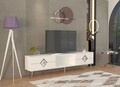 Comoda TV, Olivia, Robber, 150x40 cm, PAL , Alb / Argintiu
