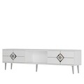 Comoda TV, Olivia, Robber, 150x40 cm, PAL , Alb / Argintiu