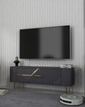 Comoda TV, Olivia, Retrolp5, 120x48 cm, PAL , Antracit / Aur