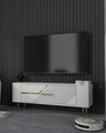 Comoda TV, Olivia, Retrolp5, 120x48 cm, PAL , Alb/Auriu