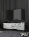 Comoda TV, Olivia, Retrolp5, 120x48 cm, PAL , Alb / Argintiu