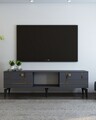 Comoda TV, Olivia, Madera, 150x44 cm, PAL , Antracit / Aur