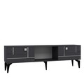 Comoda TV, Olivia, Madera, 150x44 cm, PAL , Antracit / Argintiu