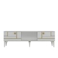 Comoda TV, Olivia, Madera, 150x44 cm, PAL , Alb/Auriu