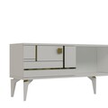 Comoda TV, Olivia, Madera, 150x44 cm, PAL , Alb/Auriu