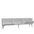 Comoda TV, Olivia, Madera, 150x44 cm, PAL , Alb / Argintiu