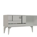 Comoda TV, Olivia, Madera, 150x44 cm, PAL , Alb / Argintiu