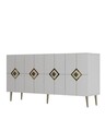 Consola, Olivia, Robber KB150, 150x75x35 cm, PAL , Alb/Auriu