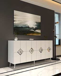 150x75x35 cm, Alb;Argintiu