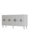 Consola, Olivia, Robber KB150, 150x75x35 cm, PAL , Alb / Argintiu