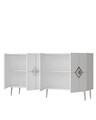 Consola, Olivia, Robber KB150, 150x75x35 cm, PAL , Alb / Argintiu