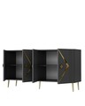 Consola, Olivia, Domino KB150, 150x75x35 cm, PAL , Antracit / Aur