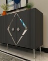 Consola, Olivia, Domino KB150, 150x75x35 cm, PAL , Antracit / Argintiu