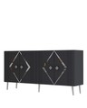 Consola, Olivia, Domino KB150, 150x75x35 cm, PAL , Antracit / Argintiu
