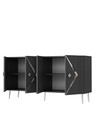 Consola, Olivia, Domino KB150, 150x75x35 cm, PAL , Antracit / Argintiu