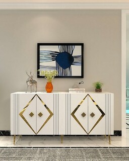 150x75x35 cm, Alb;Auriu